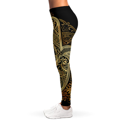 Gold Hamsa Hand Print Women's Leggings