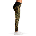 Gold Hamsa Hand Print Women's Leggings