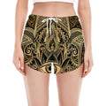 Gold Hamsa Hand Print Women's Split Running Shorts