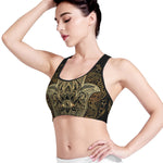 Gold Hamsa Hand Print Women's Sports Bra