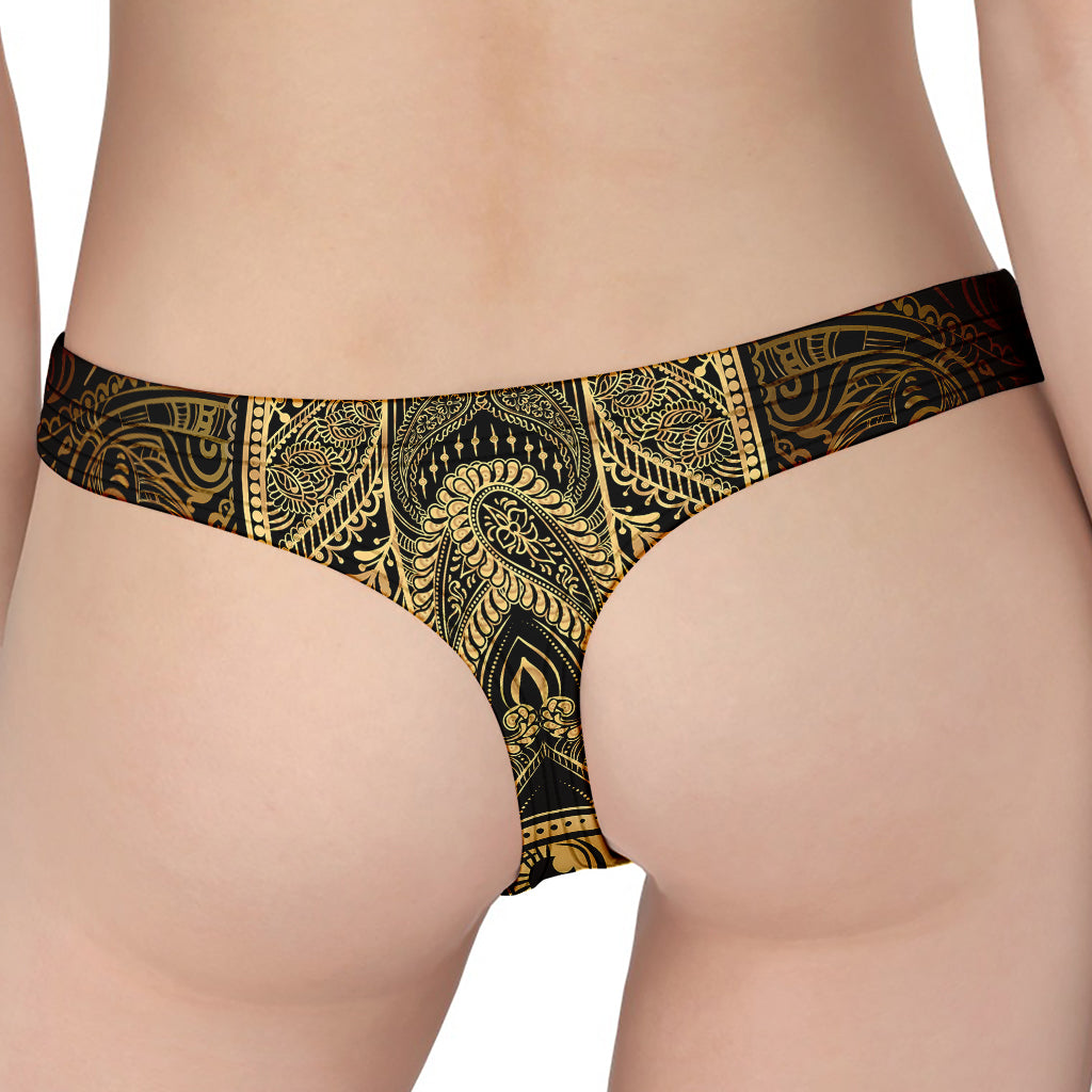 Gold Hamsa Hand Print Women's Thong