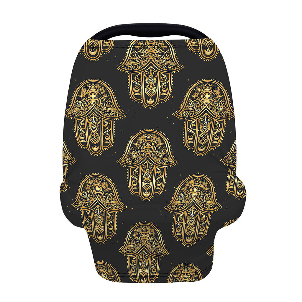 Gold Hamsa Pattern Print Baby Seat Cover