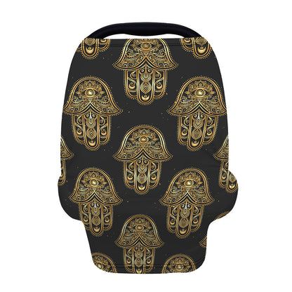 Gold Hamsa Pattern Print Baby Seat Cover