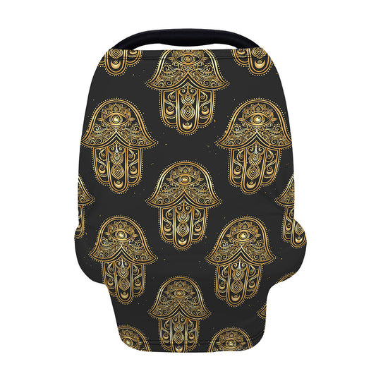 Gold Hamsa Pattern Print Baby Seat Cover