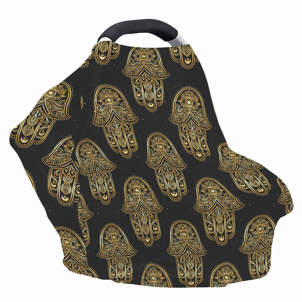 Gold Hamsa Pattern Print Baby Seat Cover