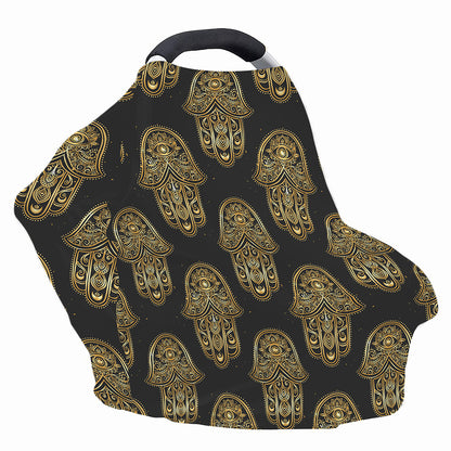 Gold Hamsa Pattern Print Baby Seat Cover