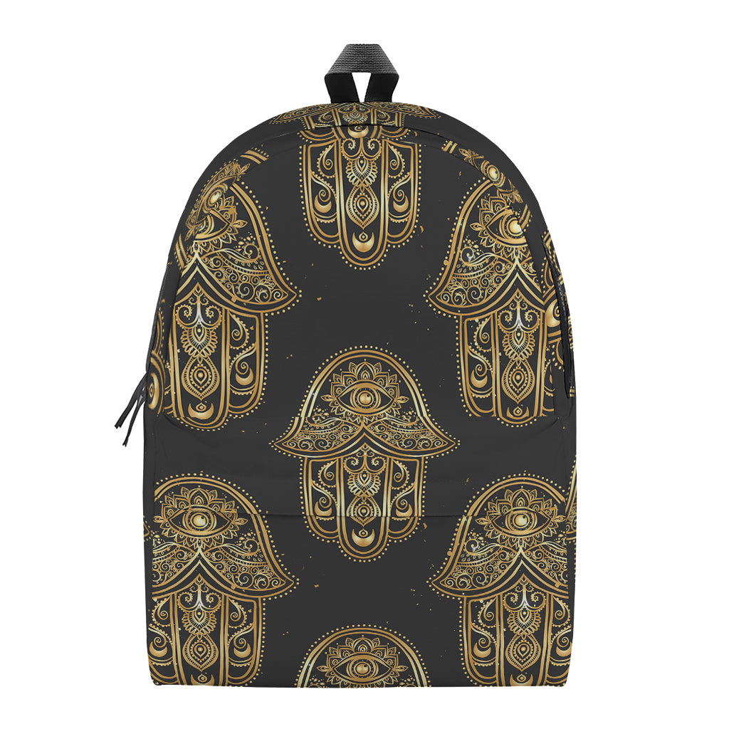 Gold Hamsa Pattern Print Backpack