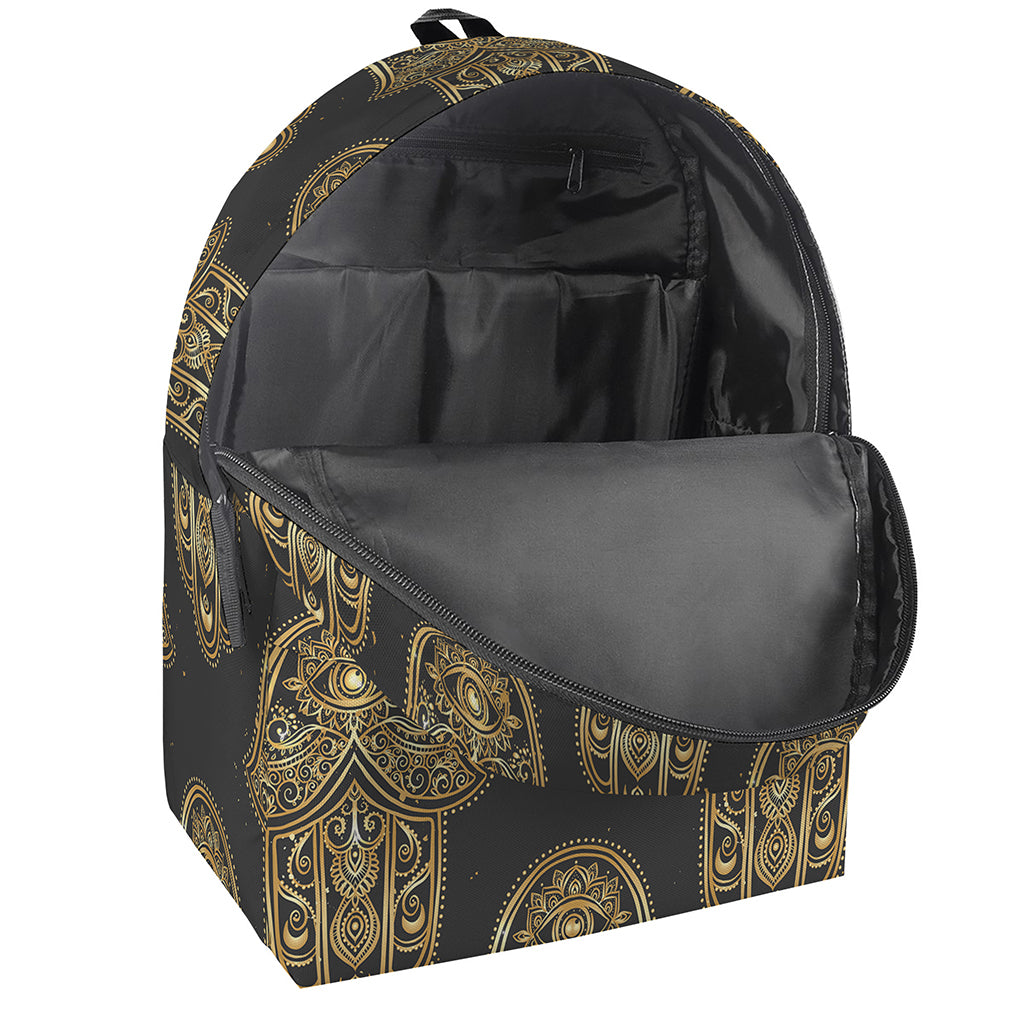 Gold Hamsa Pattern Print Backpack