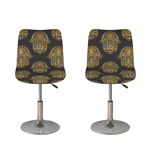 Gold Hamsa Pattern Print Bar Stool Covers