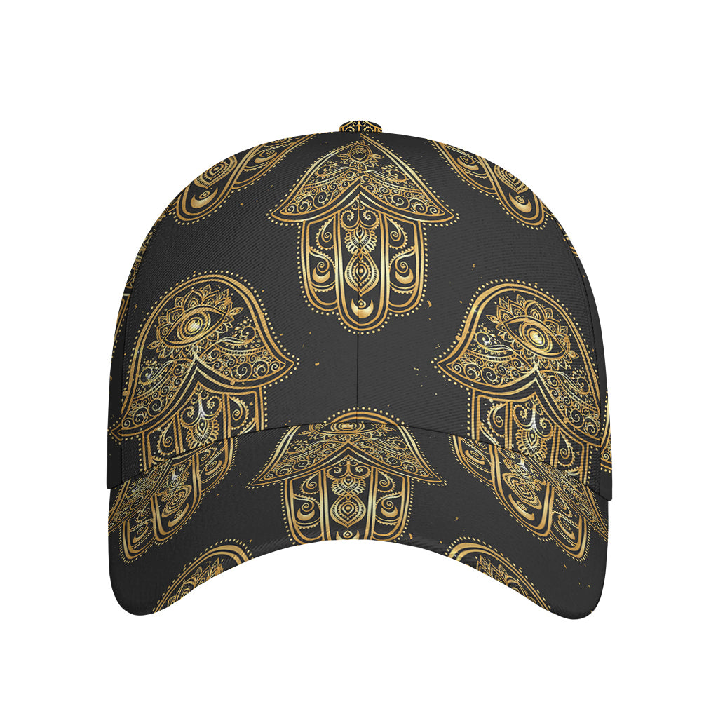 Gold Hamsa Pattern Print Baseball Cap