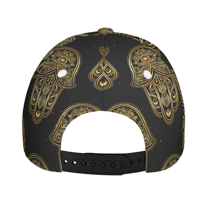 Gold Hamsa Pattern Print Baseball Cap