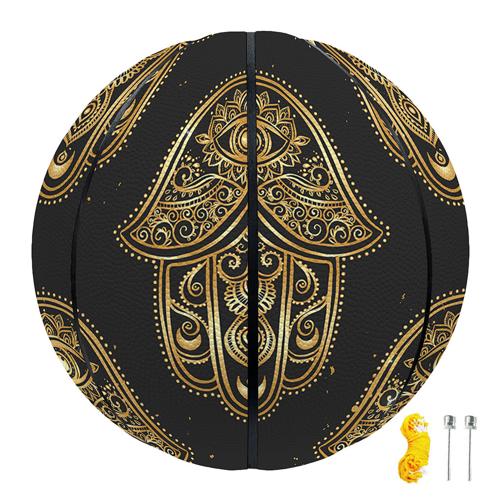 Gold Hamsa Pattern Print Basketball