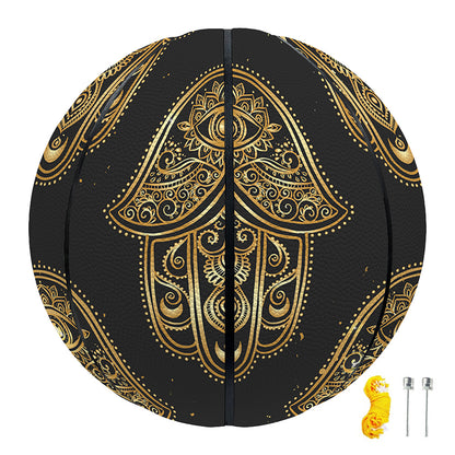 Gold Hamsa Pattern Print Basketball