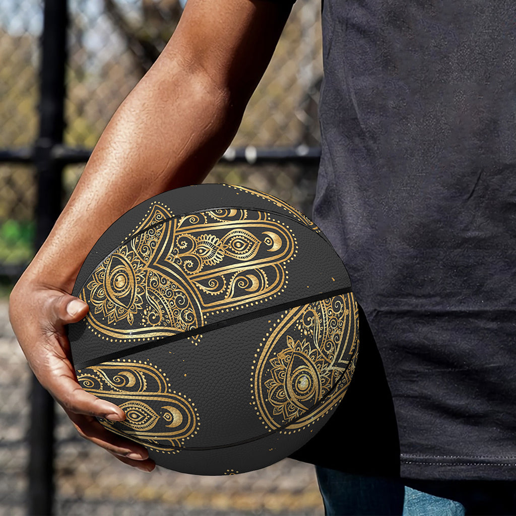 Gold Hamsa Pattern Print Basketball