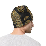 Gold Hamsa Pattern Print Beanie