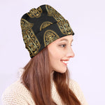 Gold Hamsa Pattern Print Beanie