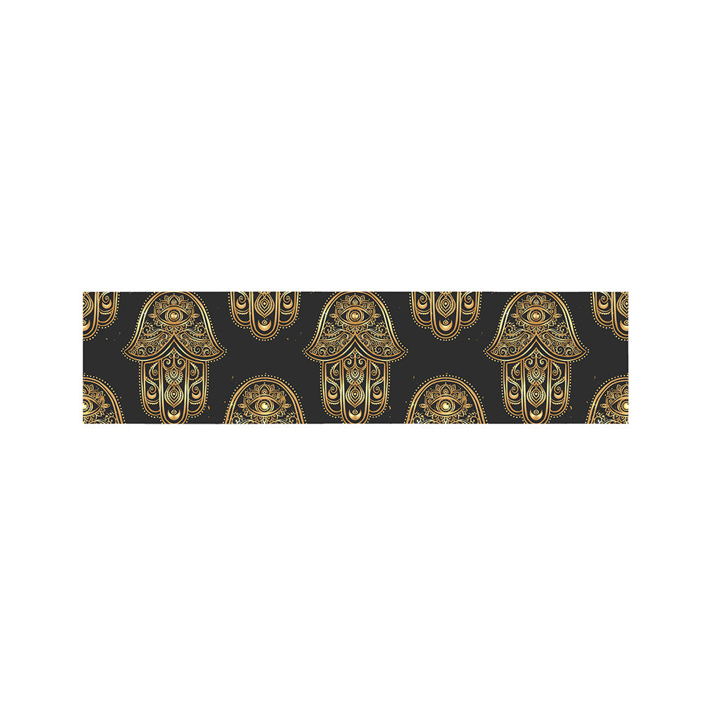 Gold Hamsa Pattern Print Bed Runner