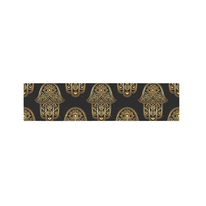 Gold Hamsa Pattern Print Bed Runner