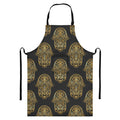 Gold Hamsa Pattern Print Bib Apron With Pocket