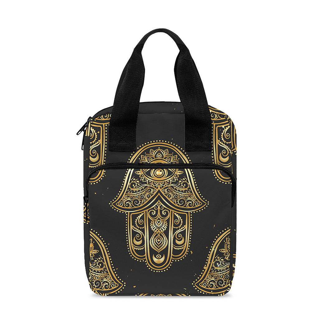 Gold Hamsa Pattern Print Bible Tote Bag