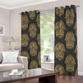 Gold Hamsa Pattern Print Dimout Grommet Curtains