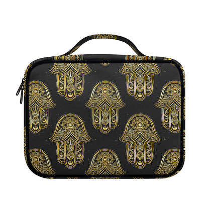 Gold Hamsa Pattern Print Briefcase Bible Bag