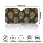 Gold Hamsa Pattern Print Car Windshield Sun Shade