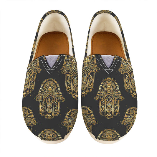 Gold Hamsa Pattern Print Casual Shoes