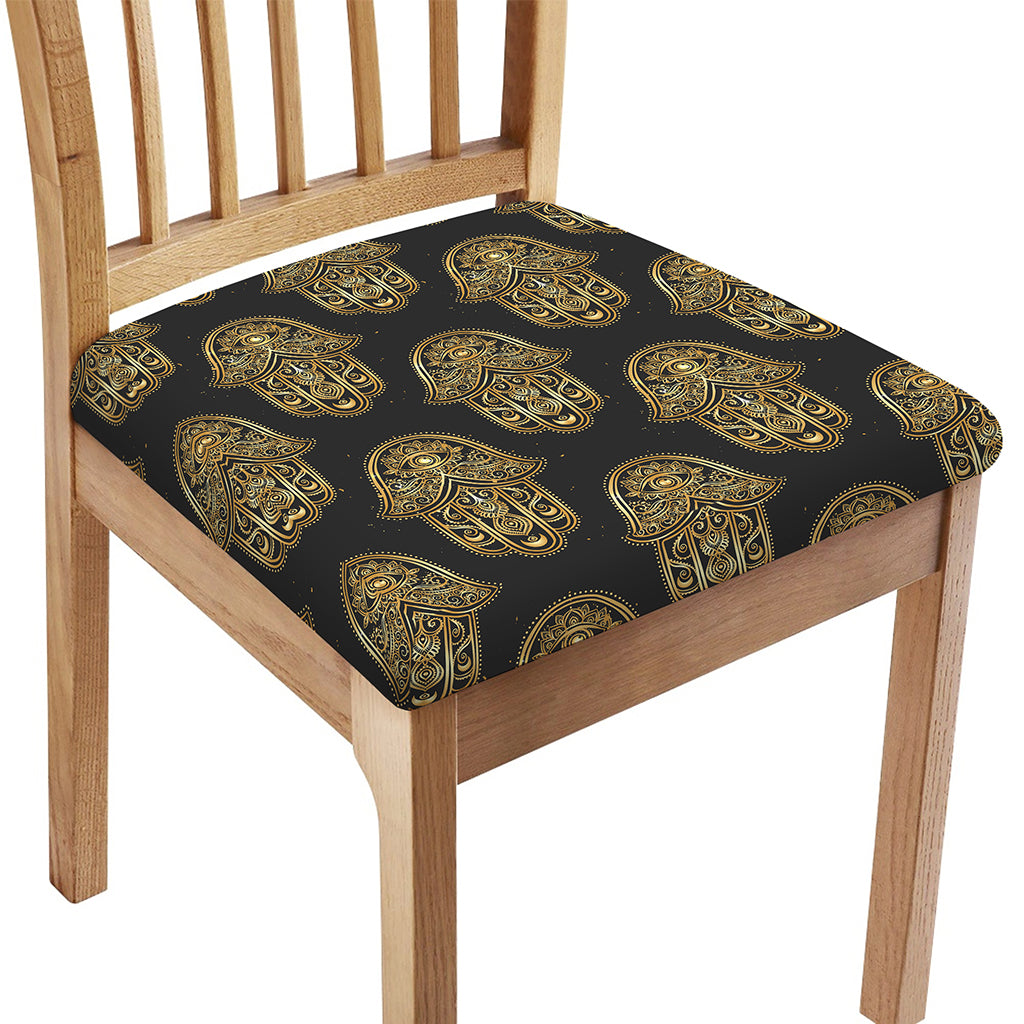Gold Hamsa Pattern Print Chair Cushion Cover