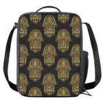 Gold Hamsa Pattern Print Crossbody Lunch Bag
