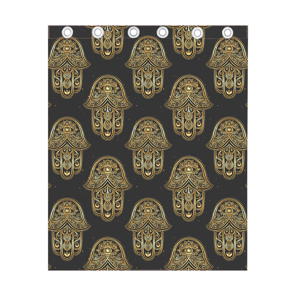 Gold Hamsa Pattern Print Curtain