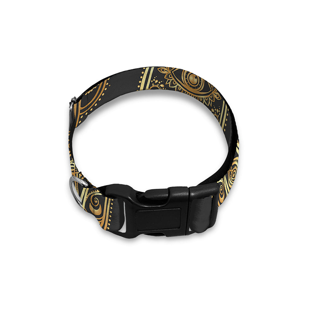Gold Hamsa Pattern Print Dog Collar