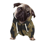 Gold Hamsa Pattern Print Dog Zip Up Hoodie