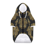 Gold Hamsa Pattern Print Dog Zip Up Hoodie