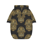 Gold Hamsa Pattern Print Dog Zip Up Hoodie