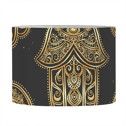 Gold Hamsa Pattern Print Drum Lamp Shade