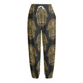 Gold Hamsa Pattern Print Fleece Lined Knit Pants