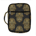 Gold Hamsa Pattern Print Front Pocket Bible Bag