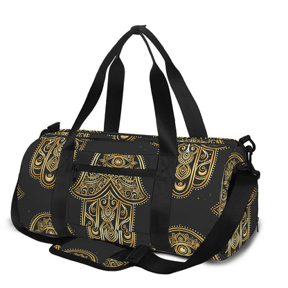 Gold Hamsa Pattern Print Gym Bag
