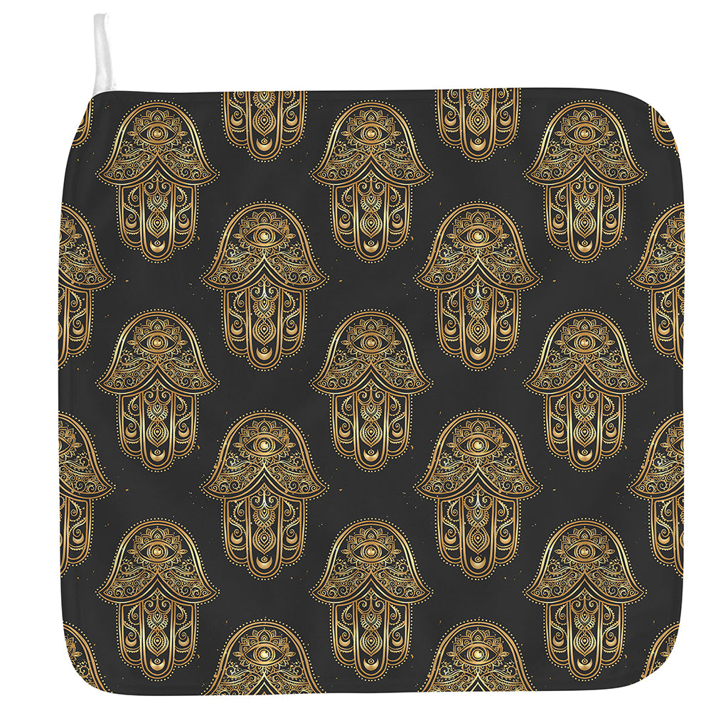 Gold Hamsa Pattern Print Hand Towel