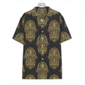 Gold Hamsa Pattern Print Hawaiian Shirt