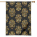 Gold Hamsa Pattern Print House Flag
