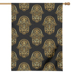 Gold Hamsa Pattern Print House Flag