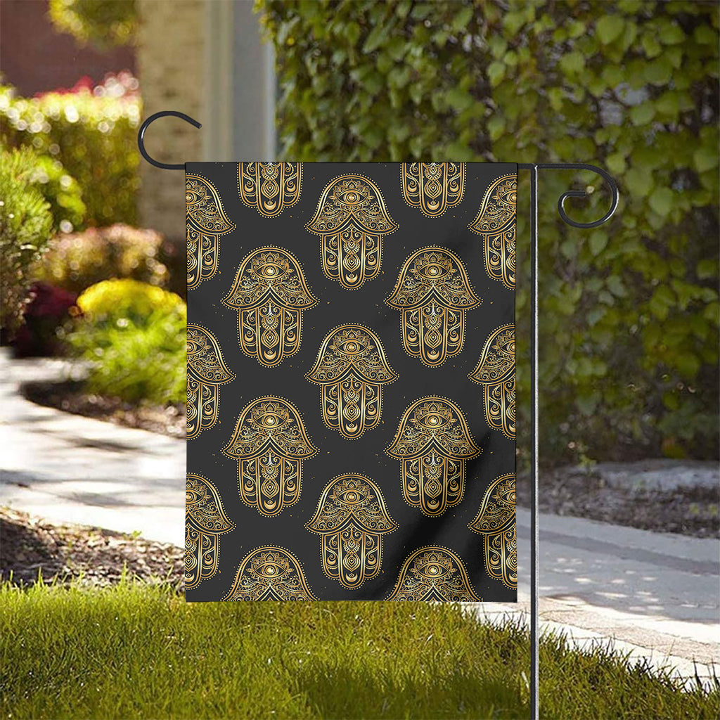 Gold Hamsa Pattern Print House Flag