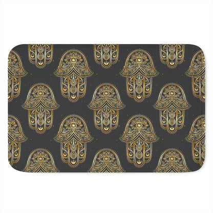 Gold Hamsa Pattern Print Indoor Door Mat