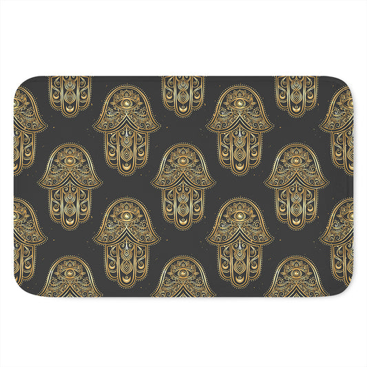 Gold Hamsa Pattern Print Indoor Door Mat