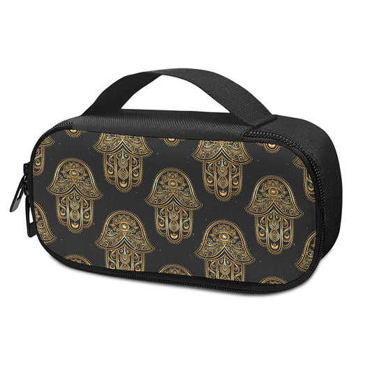Gold Hamsa Pattern Print Insulin Cooler Travel Case