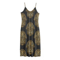 Gold Hamsa Pattern Print Jersey Midi Cami Dress