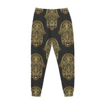 Gold Hamsa Pattern Print Jogger Pants