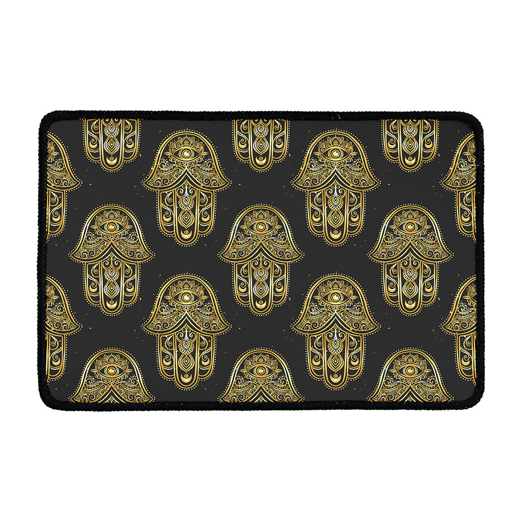 Gold Hamsa Pattern Print Kitchen Mat
